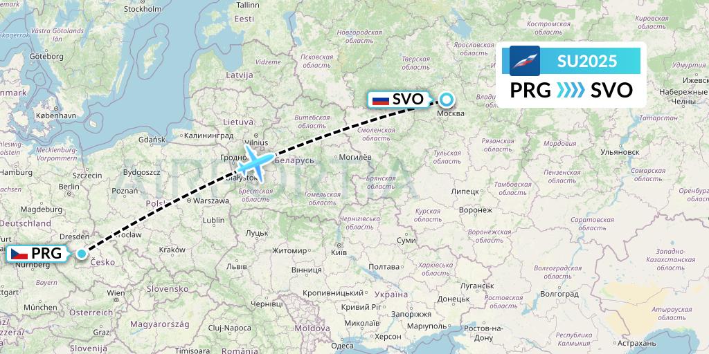 SU2025 Flight Status Aeroflot: Prague to Moscow (AFL2025)