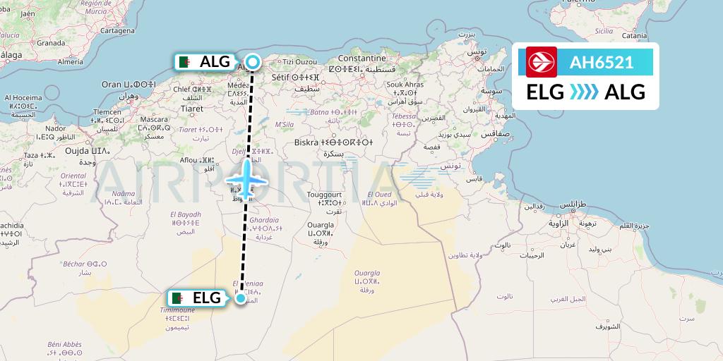 AH6521 Air Algerie Flight Map: Algeria to Algiers