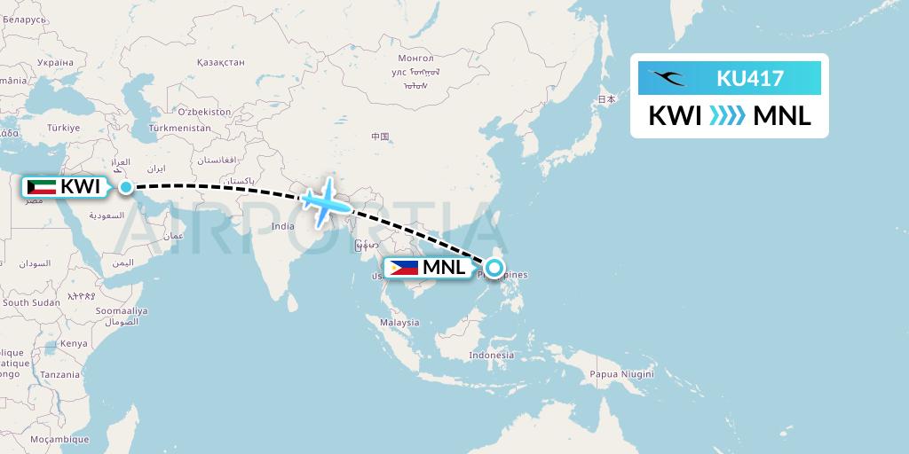 KU417 Flight Status Kuwait Airways Kuwait City to Manila (KAC417)