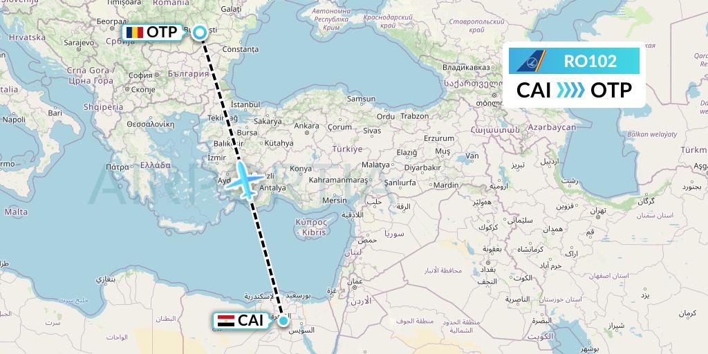 RO102 Flight Status Tarom Cairo to Bucharest (ROT102)