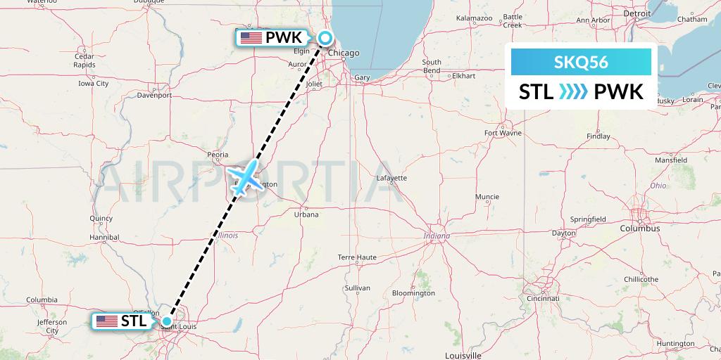 SKQ56 Labcorp Flight Map: St. Louis to Chicago