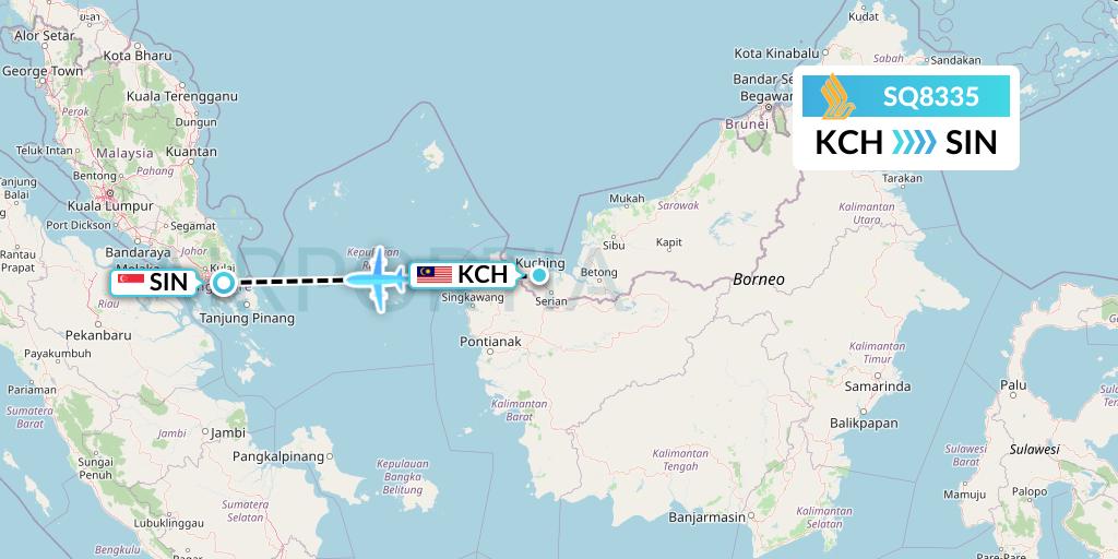 SQ8335 Flight Status Singapore Airlines Kuching to Singapore (SIA8335)