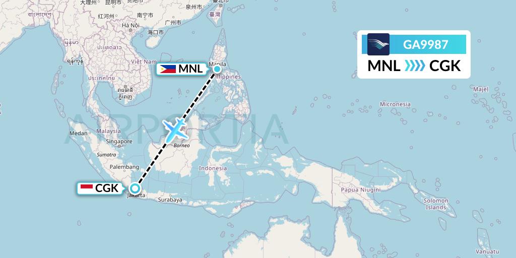 GA9987 Flight Status Garuda Indonesia Manila to Jakarta (GIA9987)