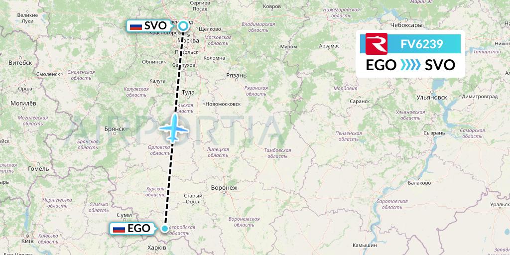 FV6239 Flight Status Rossiya: Belgorod to Moscow (SDM6239)