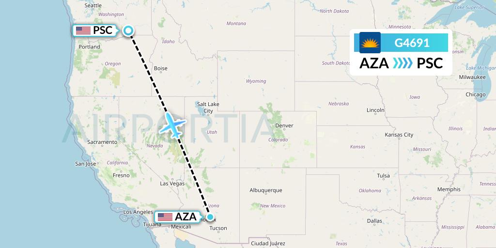 G4691 Allegiant Air Flight Map: Phoenix to Pasco