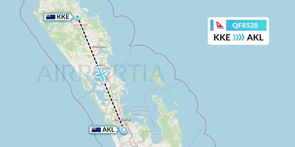 QF8528 Qantas Flight Map: Kerikeri to Auckland
