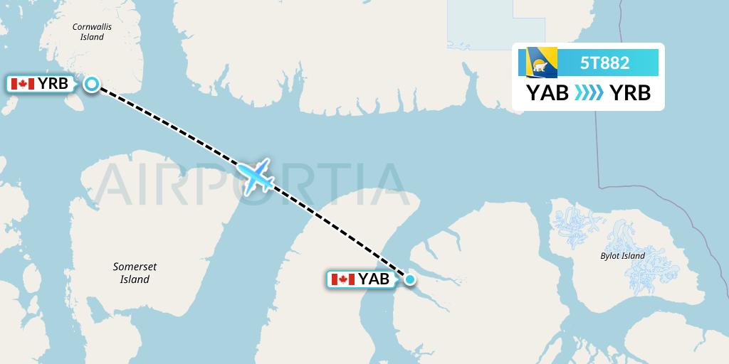5T882 Canadian North Flight Map: Arctic Bay to Resolute