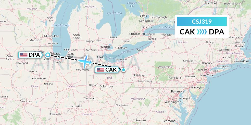 CSJ319 Flight Status Castle Aviation Akron to Chicago