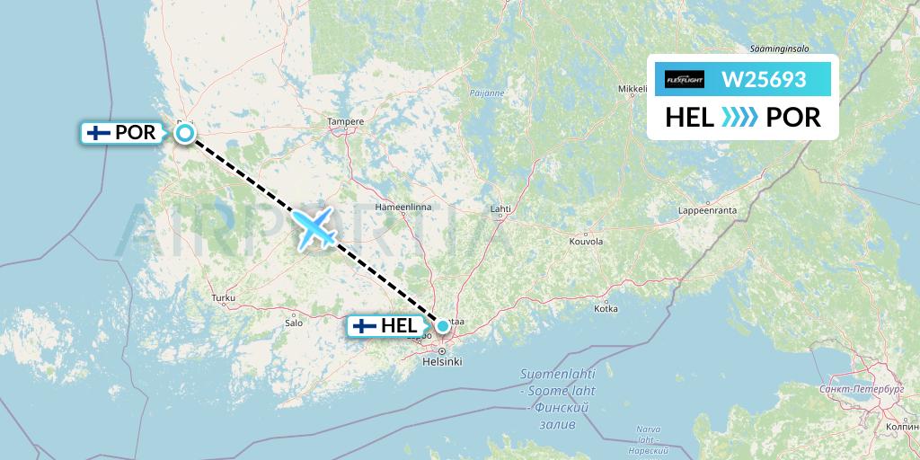 W25693 Flex Flight Flight Map: Helsinki to Pori