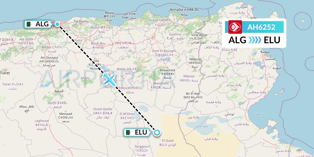 AH6252 Air Algerie Flight Map: Algiers to Guemar