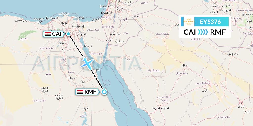 EY5376 Etihad Airways Flight Map: Cairo to Marsa Alam