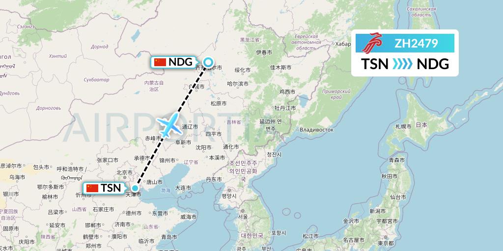 ZH2479 Shenzhen Airlines Flight Map: Tianjin to Qiqihar