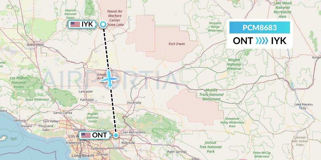 PCM8683 Westair Industries Flight Map: Ontario to Inyokern