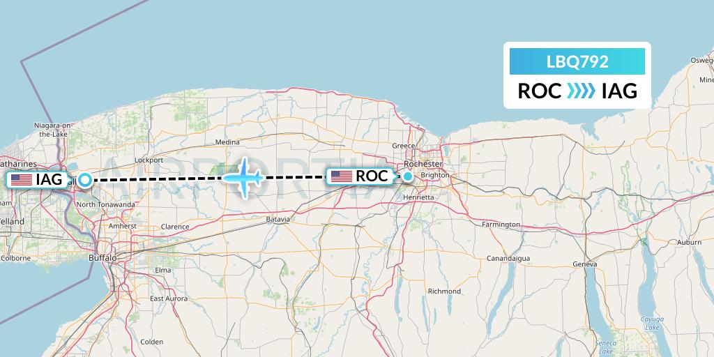 LBQ792 Quest Diagnostics Flight Map: Rochester to Niagara Falls