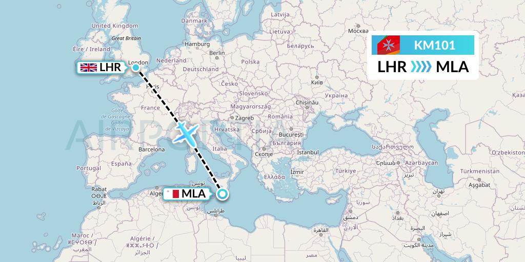 KM101 Flight Status Air Malta London to Luqa (AMC101)