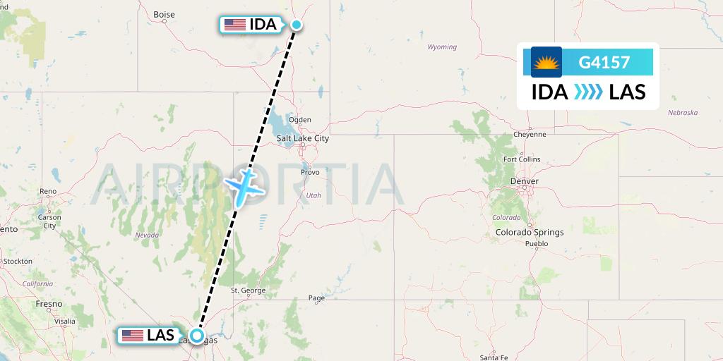 G4157 Allegiant Air Flight Map: Idaho Falls to Las Vegas