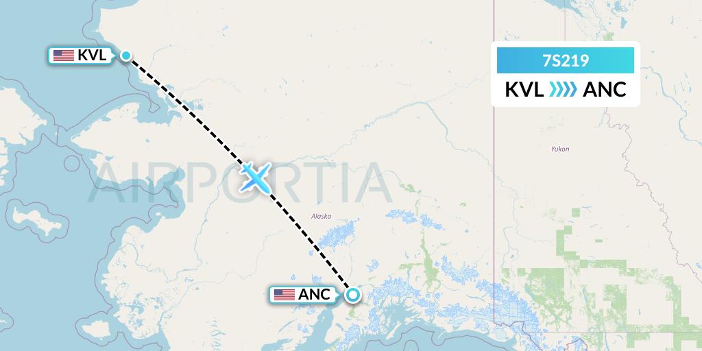 7S219 Ryan Air (USA) Flight Map: Kivalina to Anchorage