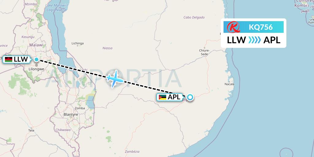 kq756-flight-status-kenya-airways-lilongwe-to-nampula-kqa756