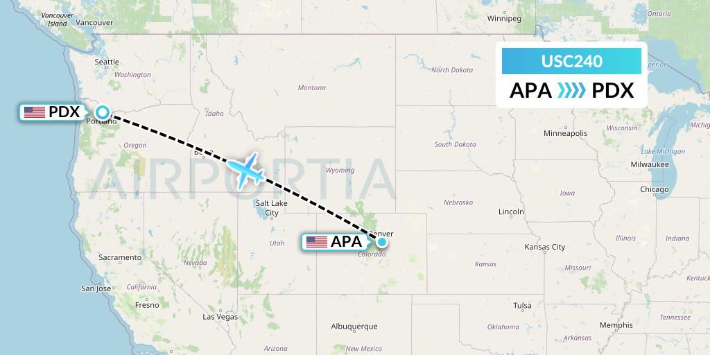USC240 Airnet Express Flight Map: Denver to Portland