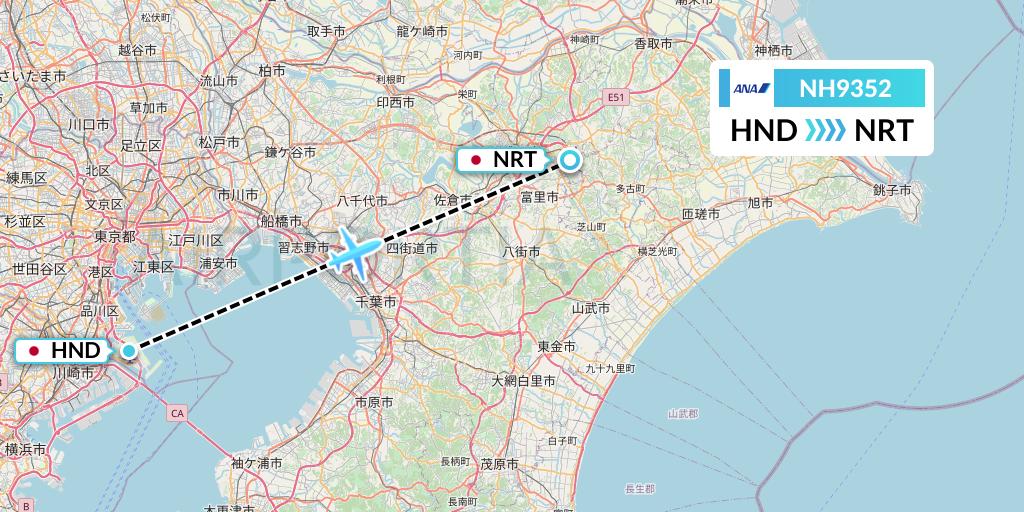 NH9352 All Nippon Airways Flight Map: Tokyo to Tokyo