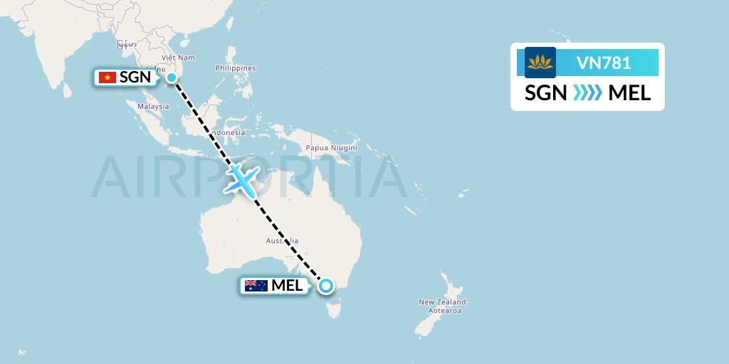 VN781 Flight Status Vietnam Airlines Ho Chi Minh City to Melbourne