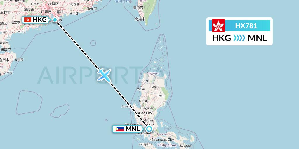 HX781 Flight Status Hong Kong Airlines Hong Kong to Manila (CRK781)