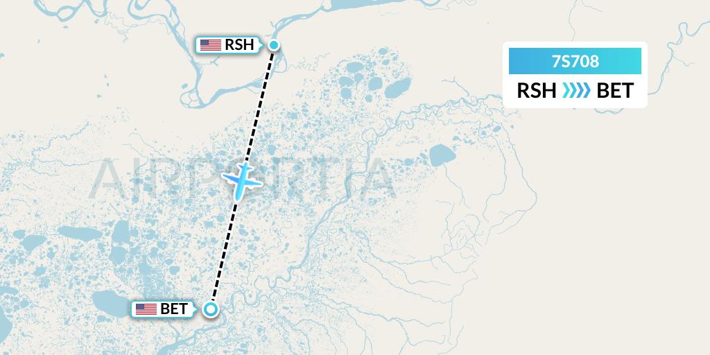7S708 Ryan Air (USA) Flight Map: Russian Mission to Bethel
