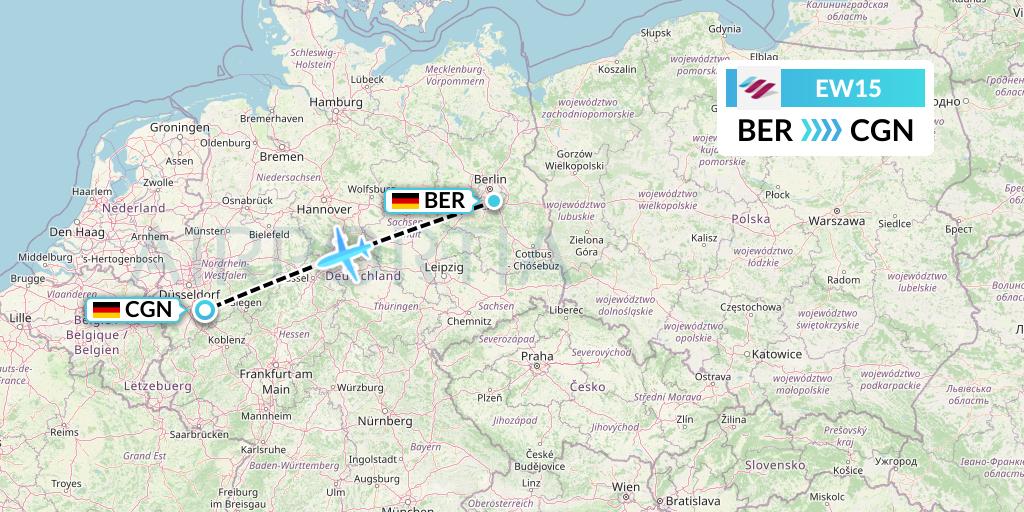 EW15 Eurowings Flight Map: Berlin to Cologne