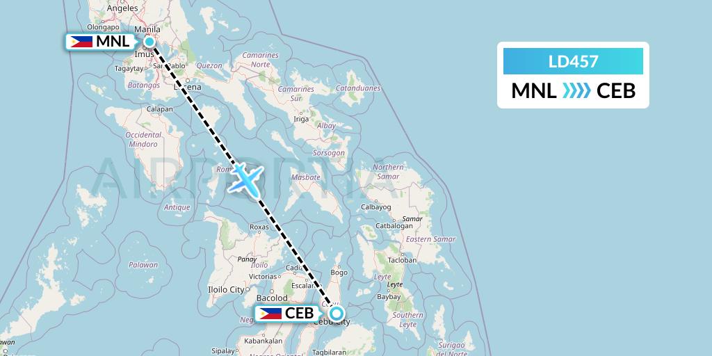 LD457 Air Hong Kong Flight Map: Manila to Cebu