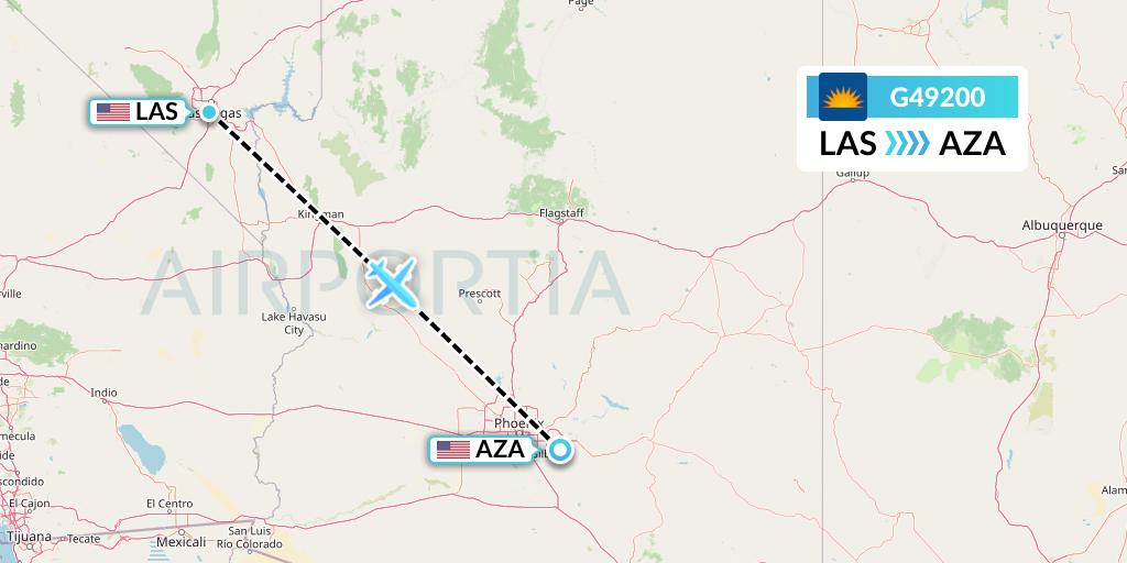 G49200 Allegiant Air Flight Map: Las Vegas to Phoenix