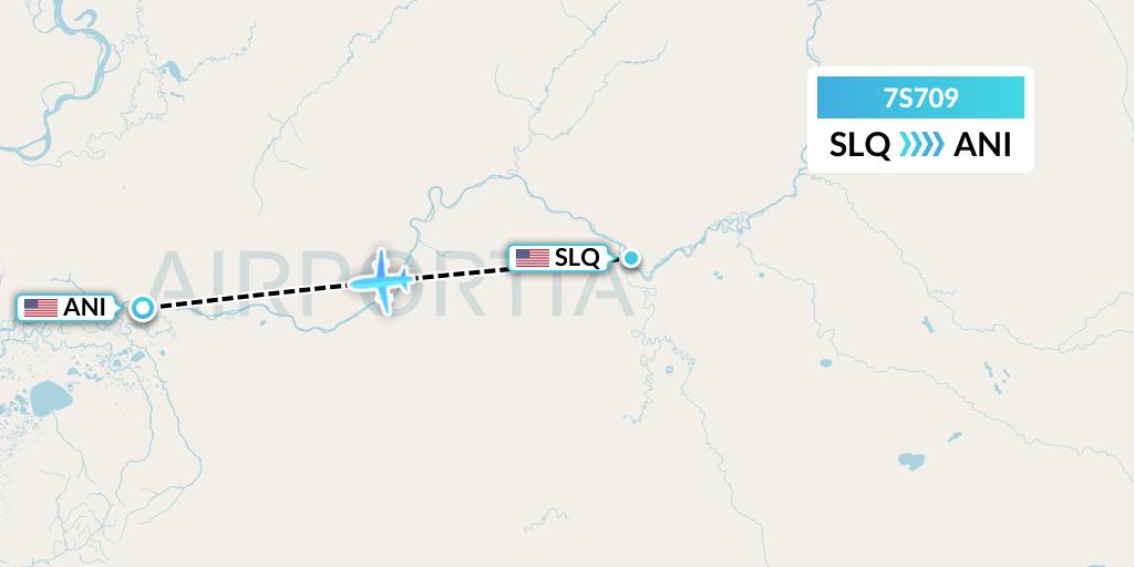 7S709 Ryan Air (USA) Flight Map: Sleetmute to Aniak