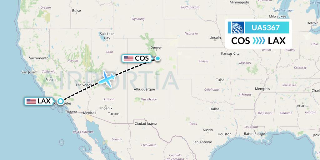 UA5367 Flight Status United Airlines Colorado Springs to Los Angeles