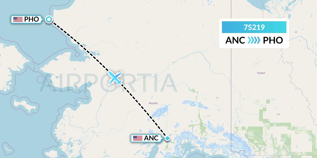 7S219 Ryan Air (USA) Flight Map: Anchorage to Point Hope