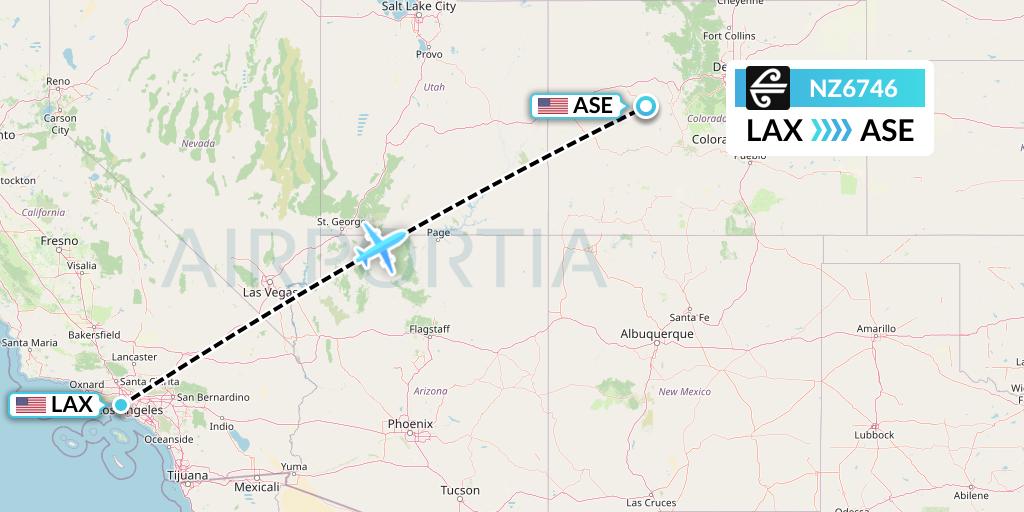 NZ6746 Air New Zealand Flight Map: Los Angeles to Aspen