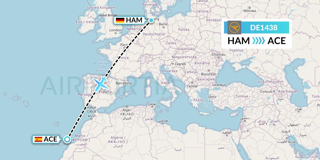DE1438 Flight Status Condor Hamburg to Lanzarote (CFG1438)