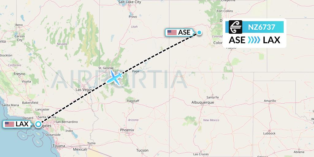 NZ6737 Air New Zealand Flight Map: Aspen to Los Angeles