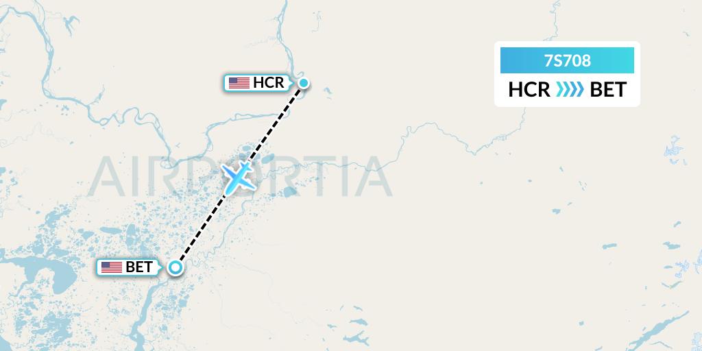 7S708 Ryan Air (USA) Flight Map: Holy Cross to Bethel