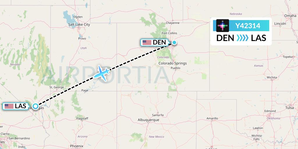 Y42314 Volaris Flight Map: Denver to Las Vegas
