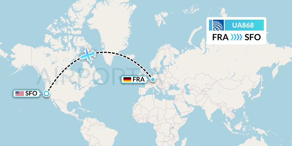 Ua 868 Flight Route Map Ua868 Flight Status United Airlines: Frankfurt To San Francisco (Ual868)
