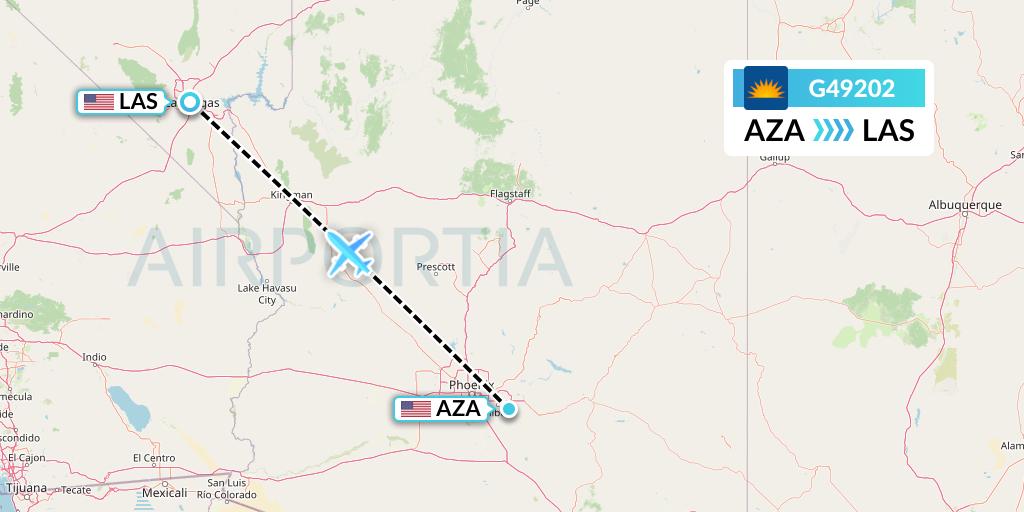 G49202 Allegiant Air Flight Map: Phoenix to Las Vegas