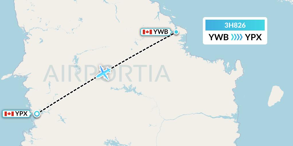 3H826 Air Inuit Flight Map: Kangiqsujuaq to Puvirnituq