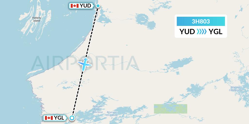 3H803 Air Inuit Flight Map: Umiujaq to La Grande Riviere