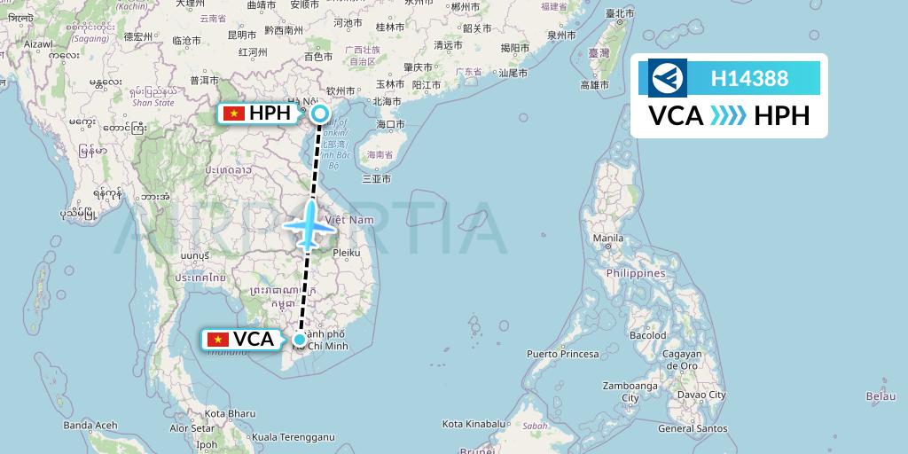 H14388 Hahn Air Systems Flight Map: Can Tho to Haiphong