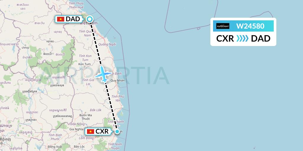 W24580 Flex Flight Flight Map: Nha Trang to Da Nang