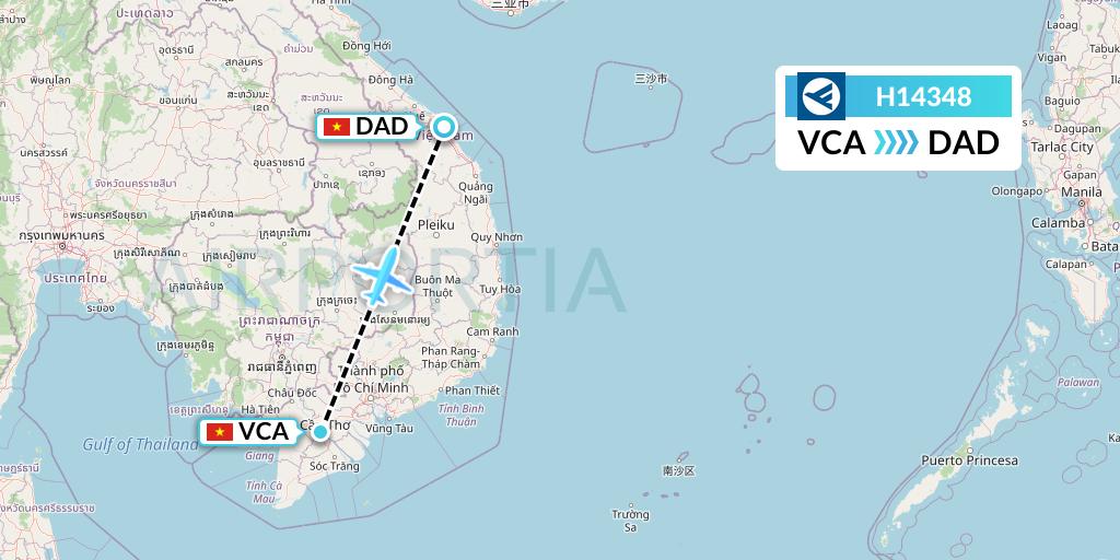 H14348 Hahn Air Systems Flight Map: Can Tho to Da Nang