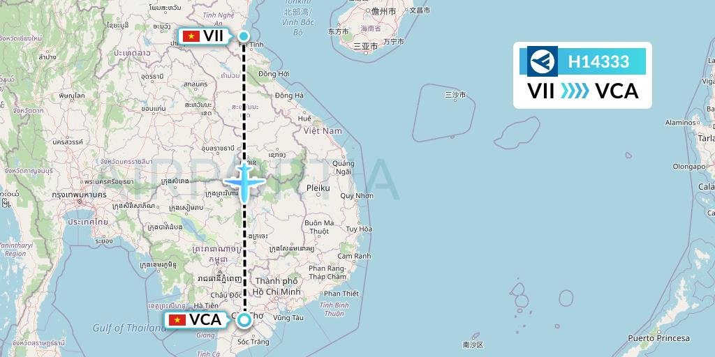 H14333 Hahn Air Systems Flight Map: Vinh to Can Tho