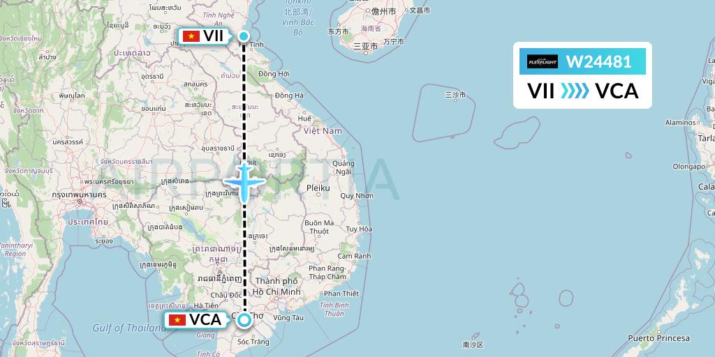 W24481 Flex Flight Flight Map: Vinh to Can Tho