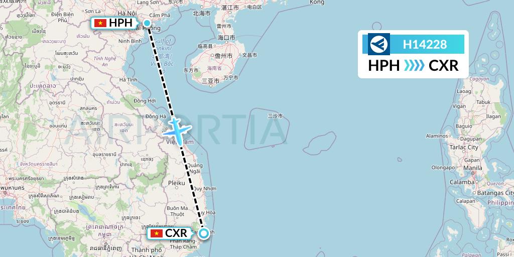 H14228 Hahn Air Systems Flight Map: Haiphong to Nha Trang