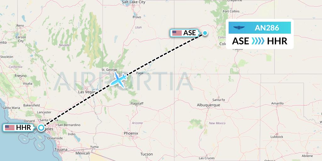 AN286 Advanced Air Flight Map: Aspen to Hawthorne