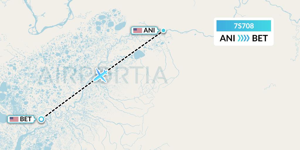 7S708 Ryan Air (USA) Flight Map: Aniak to Bethel